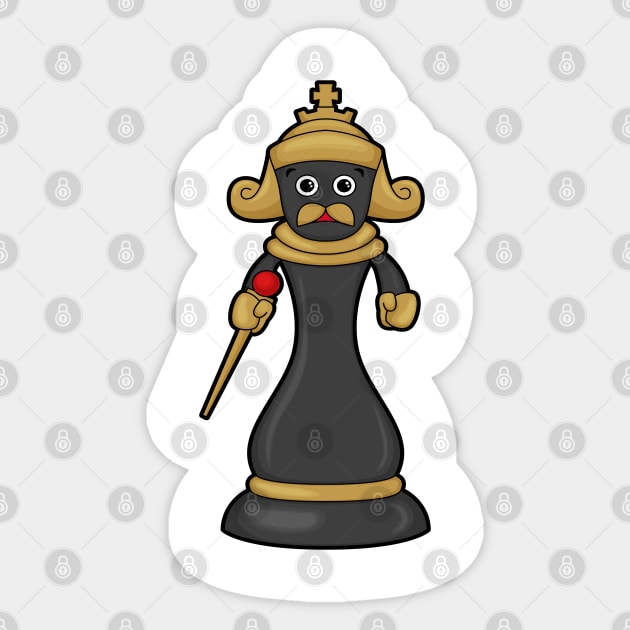 Chess piece King at Chess with Staff Sticker by Markus Schnabel